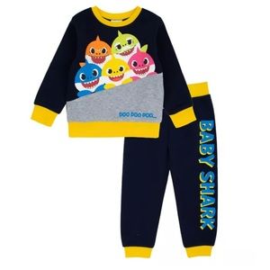 Baby Shark Size 18M 2-Piece Doo Doo Sweatshirt Jogger Set Navy Blue New NWT
